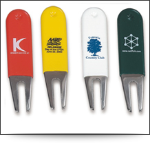 Personalised, printed, rubber-coated golf pitchfork